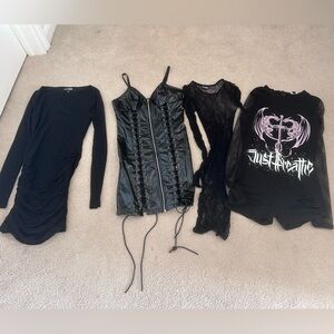 Lot of 4 Gothic/Goth Dresses bundle size Small